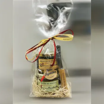 Coffret de 2 Rillettes de Poulet et couteau gravé