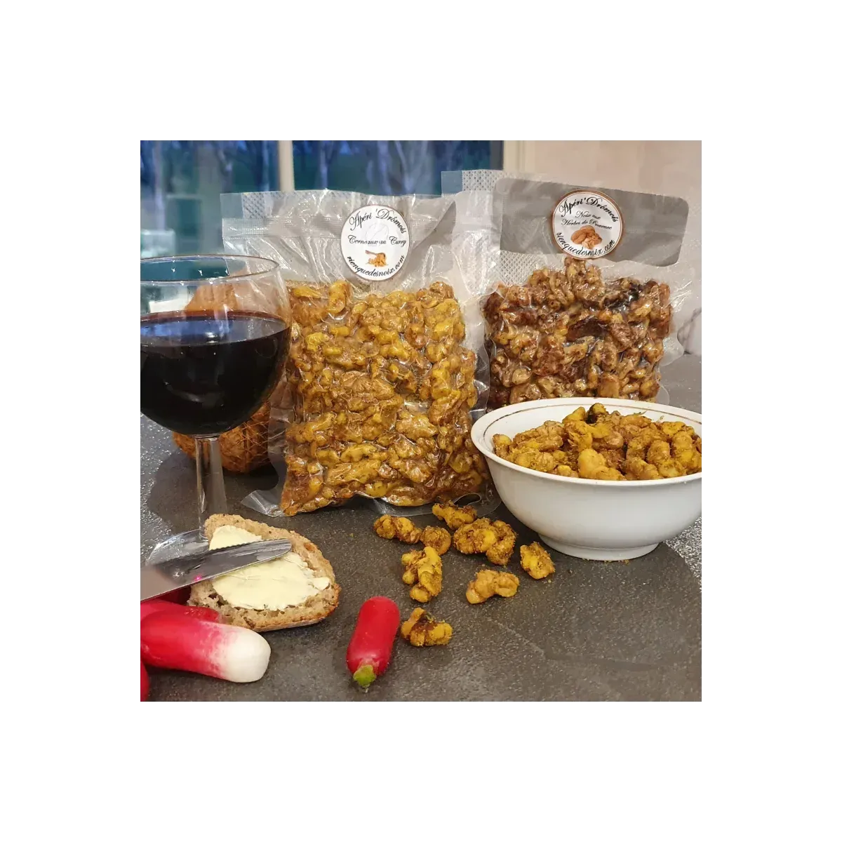 Lot d'Apéri'Drômois Curry & Herbes de Provence 200g (x2)