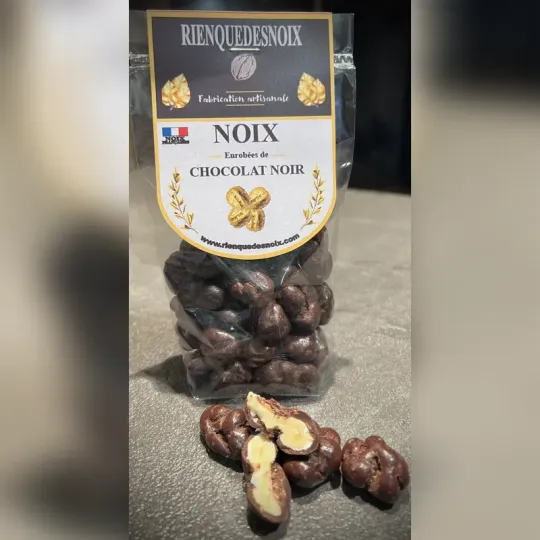 Noix enrobées de chocolat noir - 100g