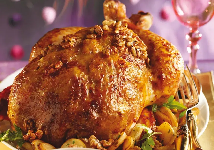 Chapon aux Noix et Raisins